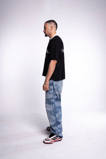 Black knitted polo
