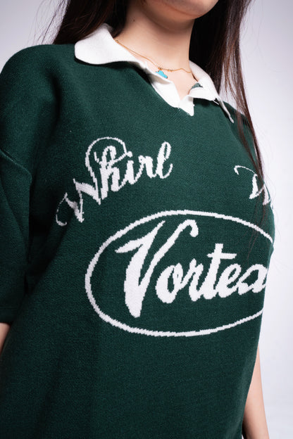 Green knitted polo
