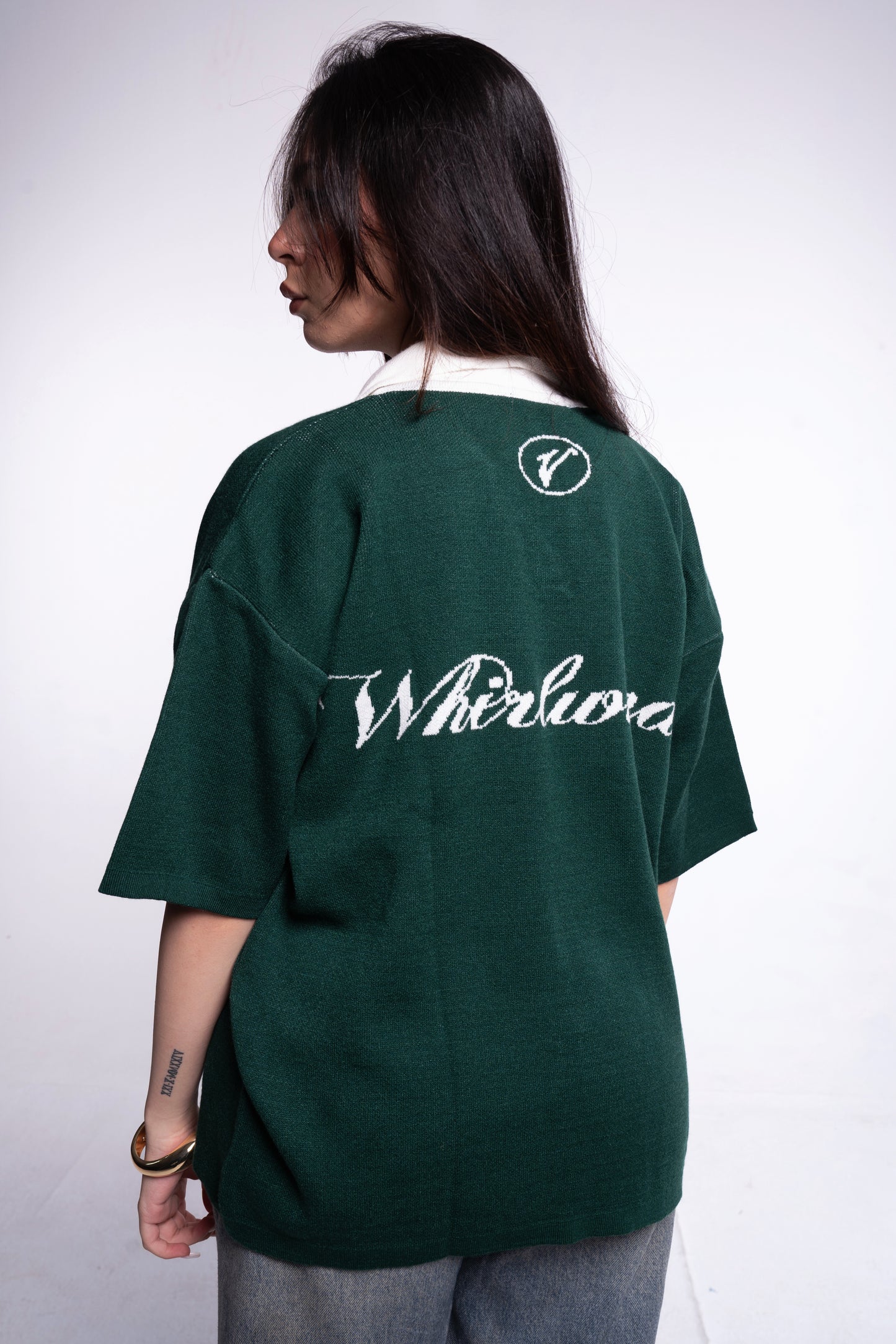 Green knitted polo