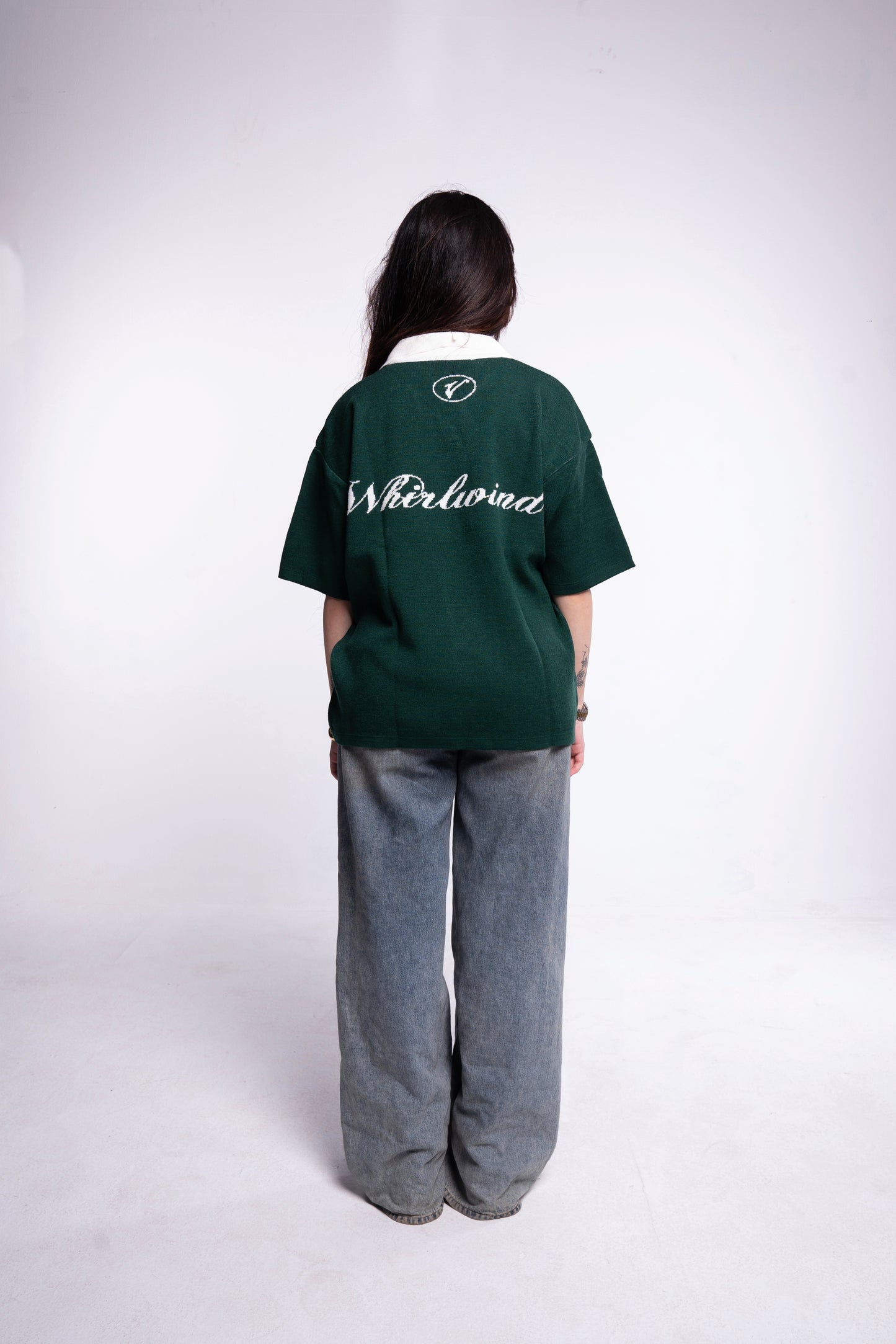 Green knitted polo