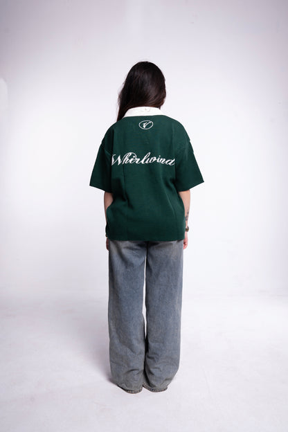 Green knitted polo
